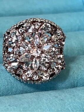 Morganite and Diamond Ring size 8